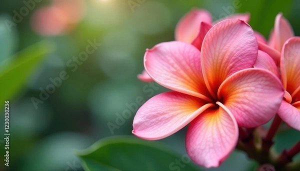 Obraz Close-up of isolated frangipani, showcasing detail , yellow, detail