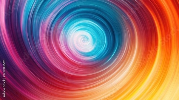 Fototapeta Vibrant spiral of swirling colors, a mesmerizing vortex of hues.