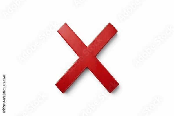 Fototapeta arafed red x on a white background with a red cross