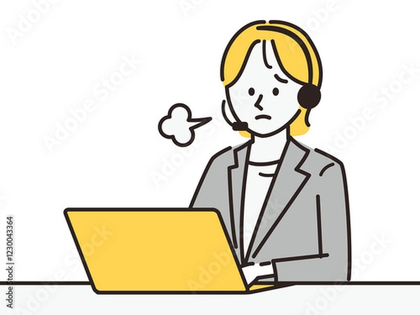 Obraz コールセンターで働く女性