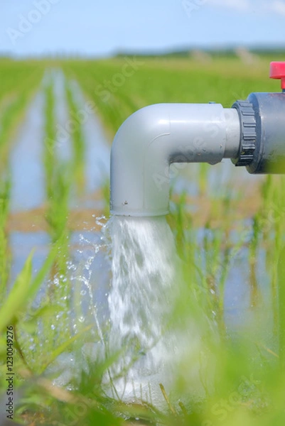 Obraz 田んぼに水を満たす