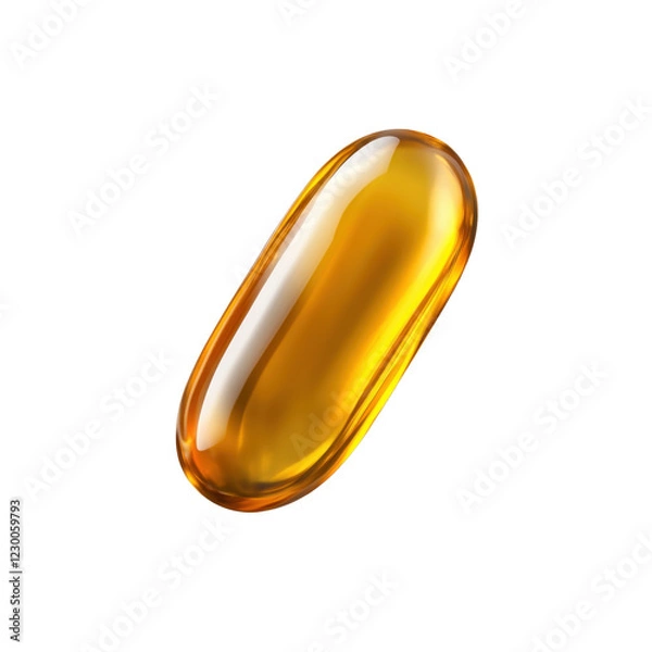 Obraz omega 3 fish oil capsule isolated on transparent background 