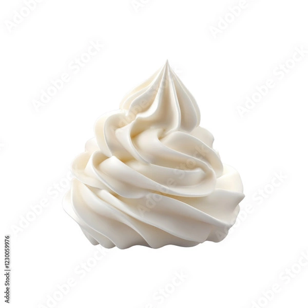 Fototapeta swirled dollop of whipped cream isolated on transparent background