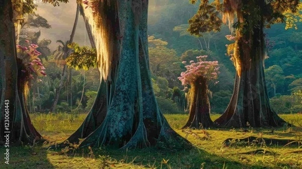 Fototapeta Silk Floss Trees (Ceiba speciosa), Selva Lacandona, State of Chiapas, Mexico