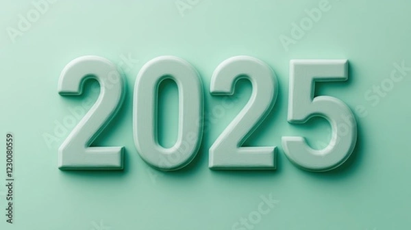 Obraz 2025 New Year Mint Green Background Design
