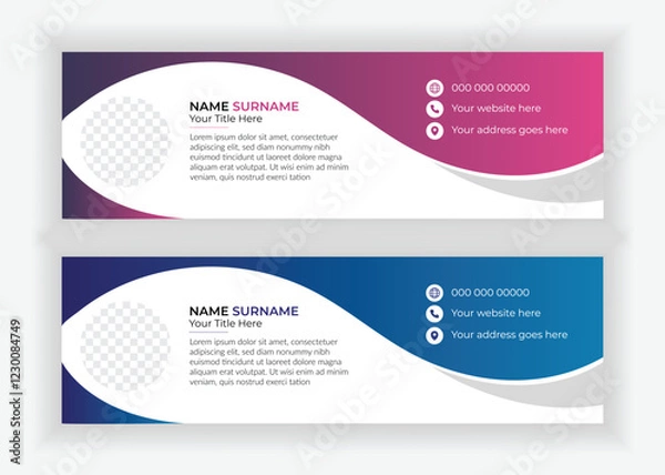 Obraz Modern and minimalist email signature or email footer template