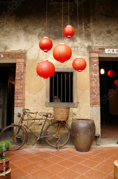 Fototapeta ancient courtyard of the countryside