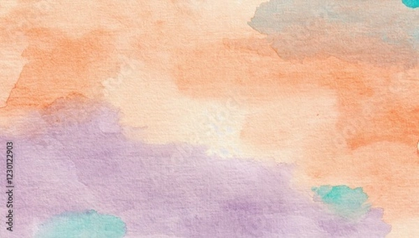 Fototapeta Soft watercolor gradient with warm pastel tones, hand-painted texture, artistic and elegant