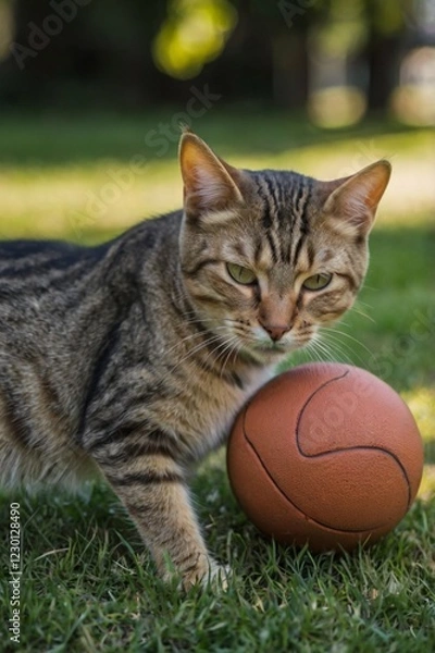 Obraz cat playing with ball