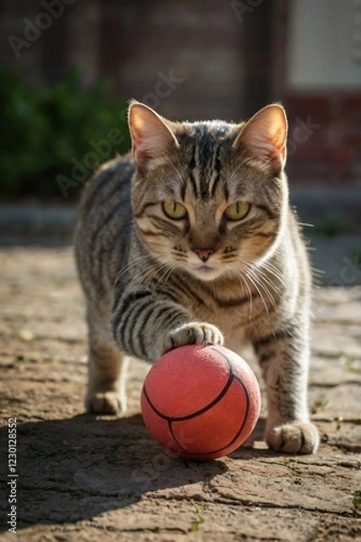Obraz cat playing with ball