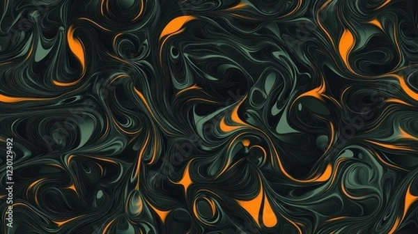 Fototapeta Colorful Seamless Pattern Featuring Swirling Abstract Shapes, Dynamic Fluid Design with Bold Colors in Artistic Background Context