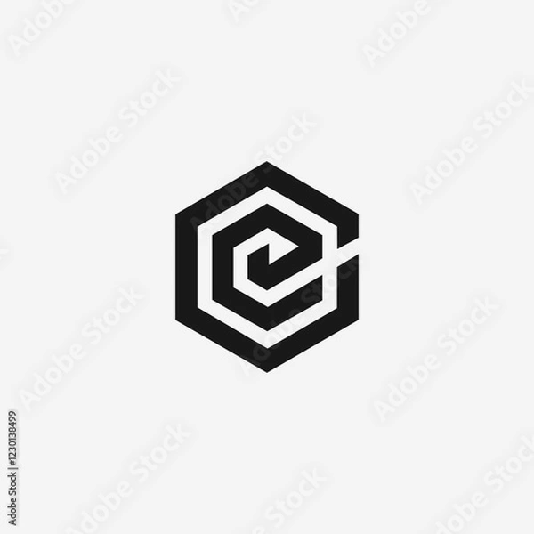 Obraz modern creative EC logo designs