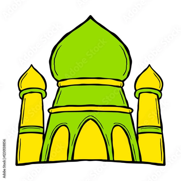 Obraz Hand-drawn Mosque with Domes