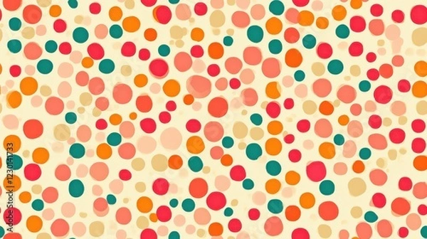 Obraz Colorful Seamless Pattern of Vibrant Dots Creating a Dynamic Visual Texture on a Light Background for Playful Artistic Designs