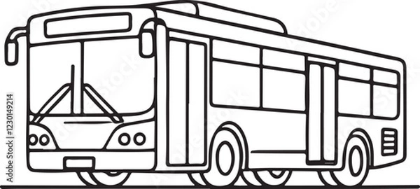 Obraz Public Bus Line Drawing Vector Art Illustration