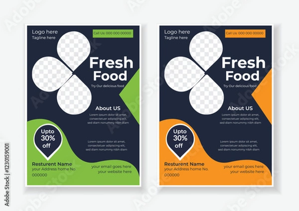 Obraz Food flyer template design ,Restaurant menu flyer design.