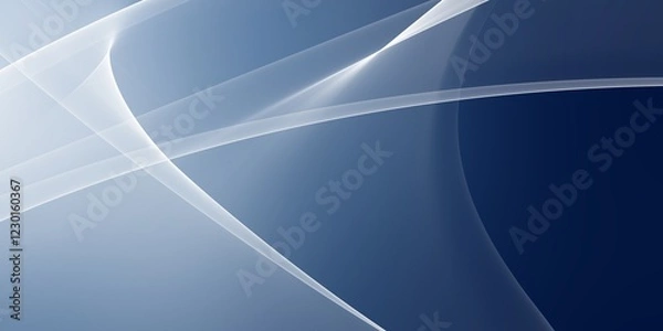 Fototapeta Modern soft abstract background with white wave in blue