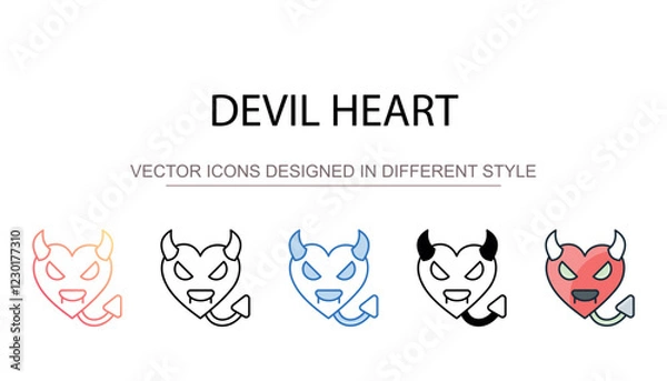 Fototapeta Devil Heart icon design with white background stock illustration