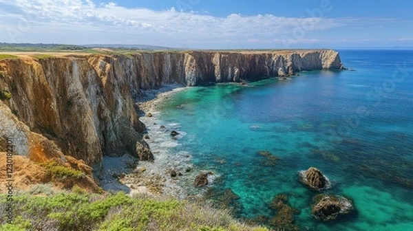 Fototapeta Spectacular Coastal Cliffs and Turquoise Waters