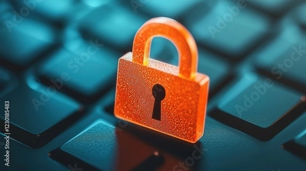 Obraz Securing your data understanding digital locking mechanisms cybersecurity infographic online close-up awareness