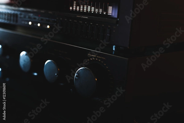Obraz volume control knob of hi-fi amplifier