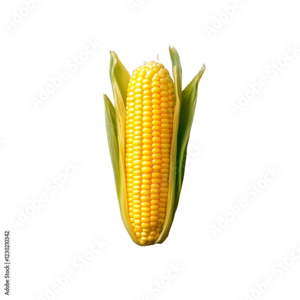 Fototapeta Yellow corn on cob isolated on transparent background