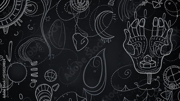 Fototapeta Chalk Line Illustrations - Hand Drawn & Painted Patterns