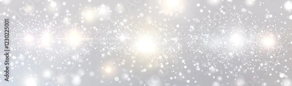 Fototapeta Set of white light effects with sparks and sparkles on a transparent background, vector illustration. All elements have shadows and highlights. Vector illustration, vector design, simple shapes, flat 