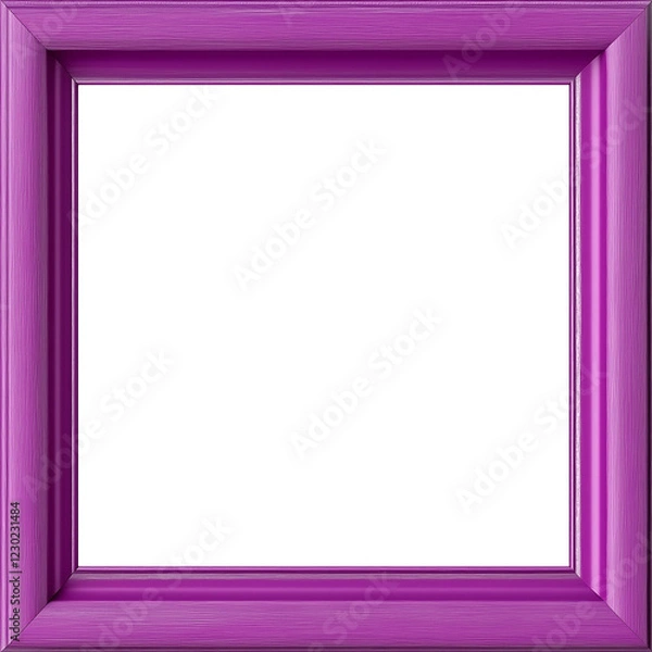 Fototapeta Pink frame on white, magenta frame for picture, magenta square frame, picture frame, photo frame