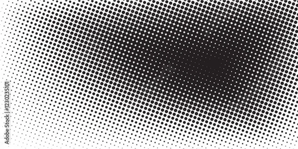 Obraz Basic halftone dots effect in black and white color. Halftone effect. Dot halftone. Black white halftone.Background with monochrome dotted texture.