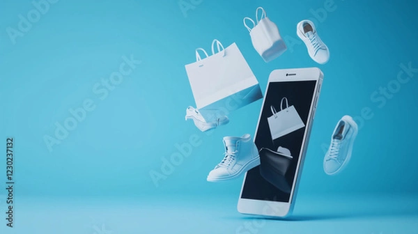 Obraz Online shopping and e-commerce concept, created with generative AI technology  
