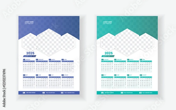 Obraz new year calendar design