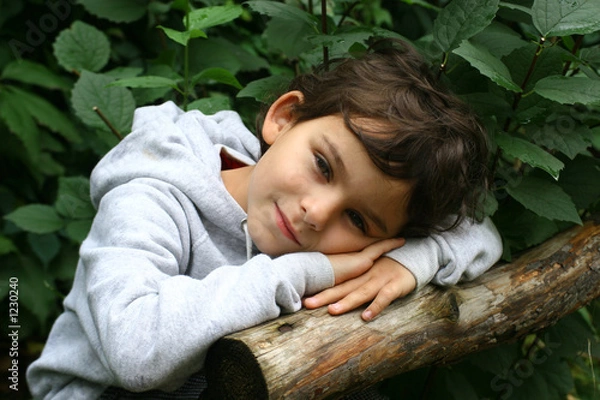 Obraz the boy in a garden.