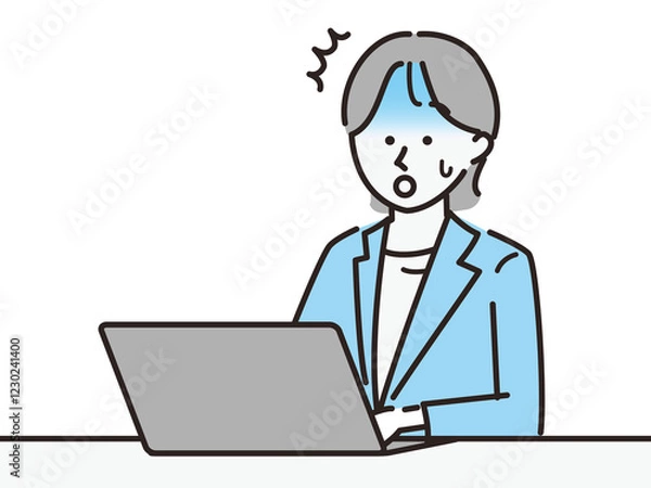 Fototapeta パソコンを触る女性