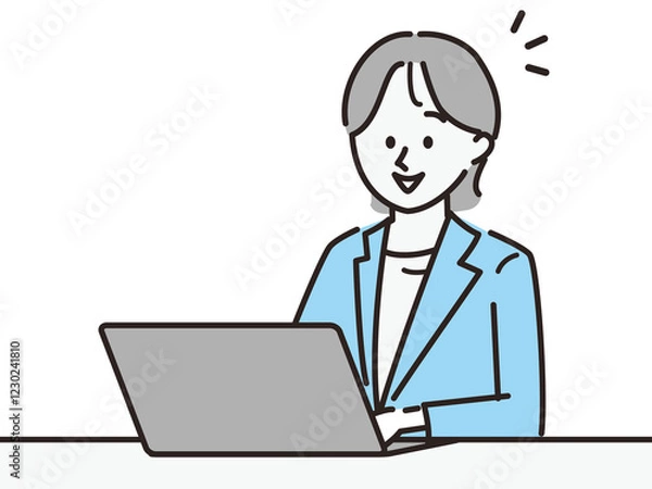 Obraz パソコンを触る女性