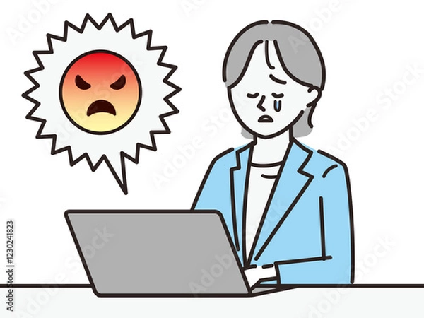 Obraz パソコンを触る女性