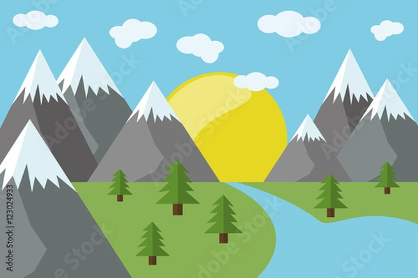 Obraz Berge um den Teich