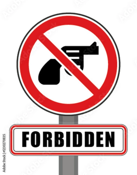 Obraz Forbidden sign red circle firearm