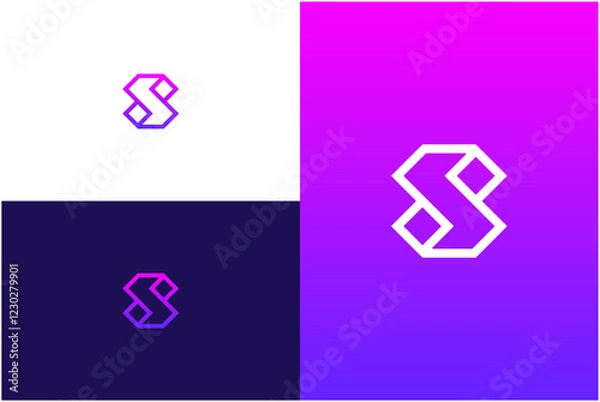 Obraz LUXURY GEOMETRIC LETTER S LOGO