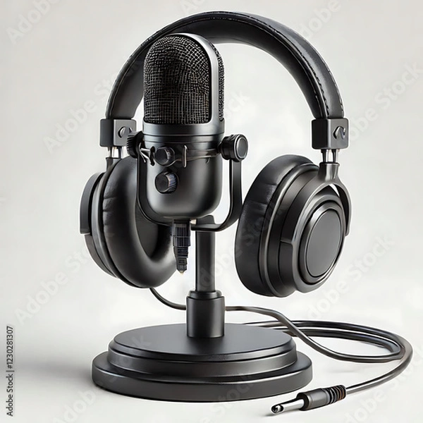 Obraz headphones and microphone