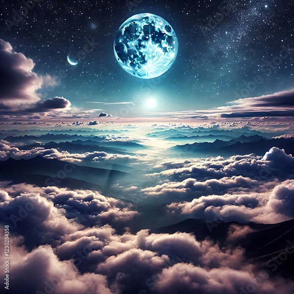 Obraz moon over the ocean