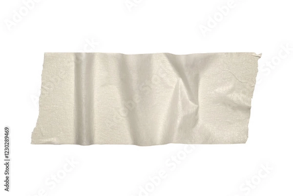 Obraz White paper construction scotch, shiny sticky strip of stationery tape, self-adhesive tape isolated on white background. Banner with copy space.