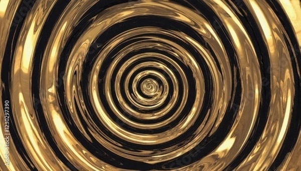 Fototapeta  Black and gold abstract texture with fluid metallic reflections, luxurious and elegant