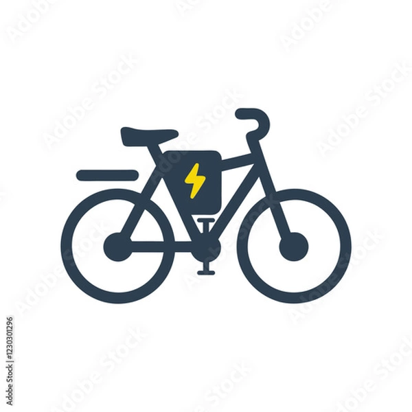 Fototapeta Modern Electric Bicycle Vector Icon.