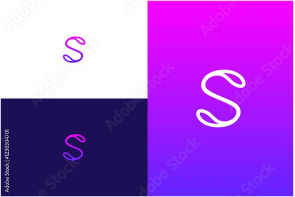 Obraz LUXURY GEOMETRIC LETTER S LOGO