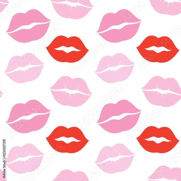 Fototapeta female lips seamless pattern
