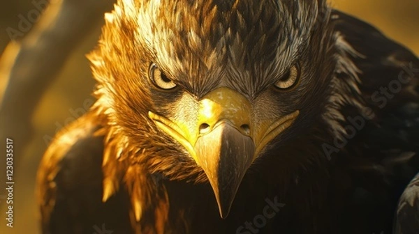Fototapeta Closeup of Bald Eagle with Intense Gaze