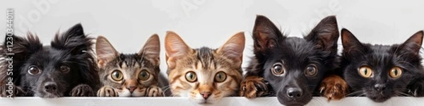 Obraz Adorable Pets: A Lineup of Curious Cats and Dogs