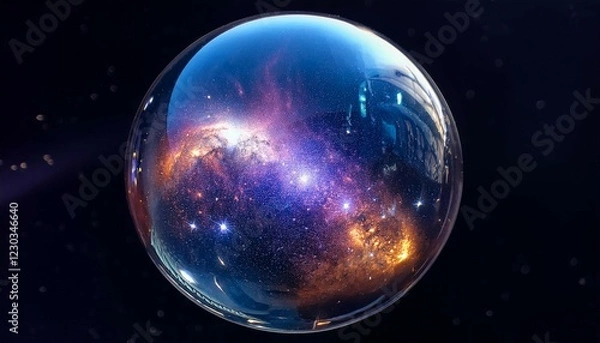 Fototapeta cosmic nebula glass ball a mystical orb displaying celestial wonders