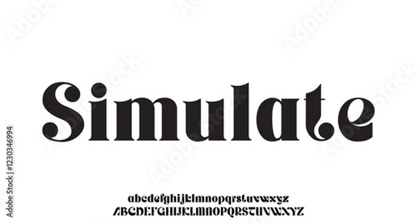 Fototapeta Elegant awesome alphabet letters font and number. Classic Lettering Minimal Fashion Designs. Typography fonts regular uppercase and lowercase. vector illustration
